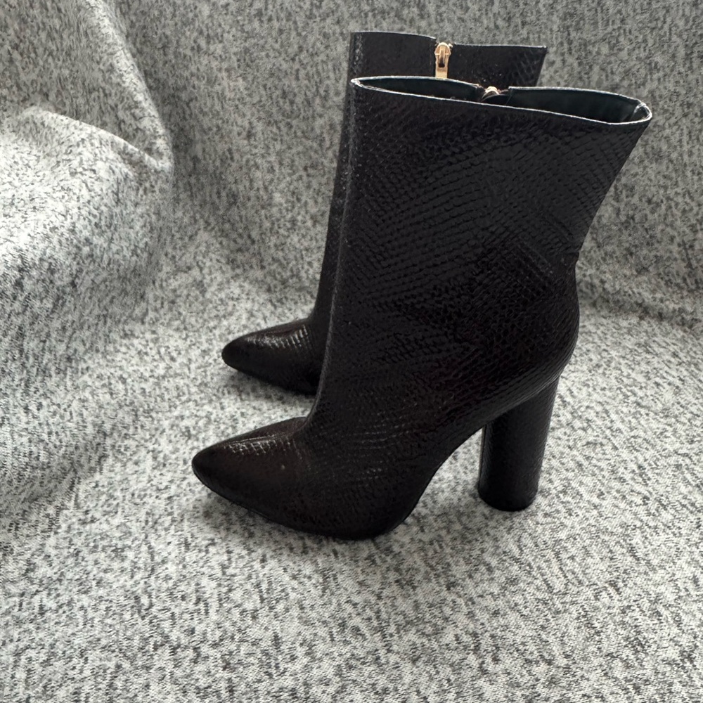 Elegant Chocolate Crocodile Ankle Boots